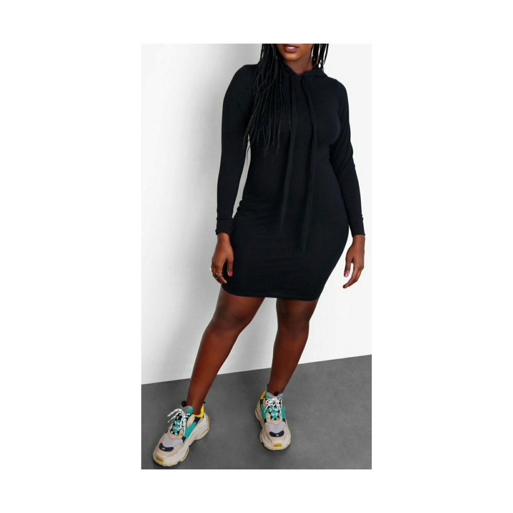 OUT & ABOUT" HOODED MINI DRESS - Picture 3 of 4